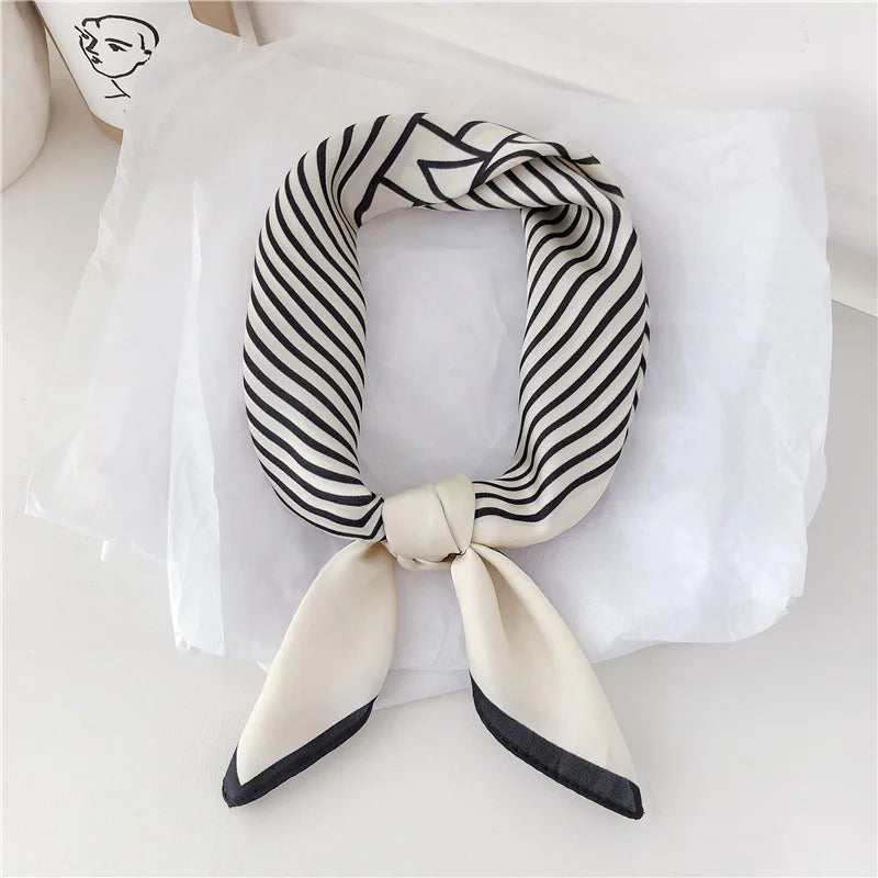 Simple stripes brocade forging 70cm small square scarf
