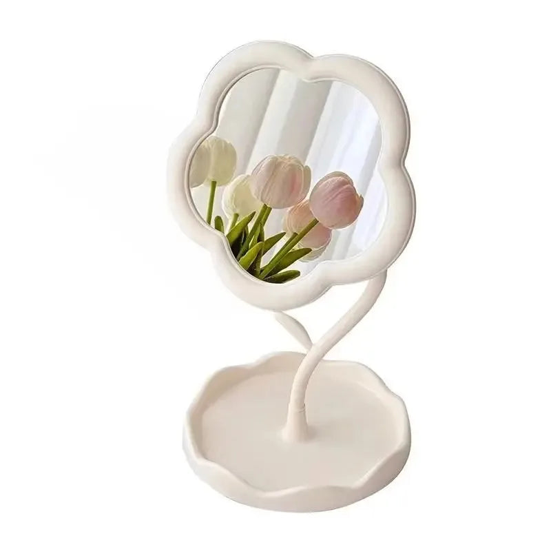Mirror Desktop Flower Mirrors Creative Dormitory Desktop Online Celebrity Gao Yan Value Mirrors for Bedroom Home Decor Mirror