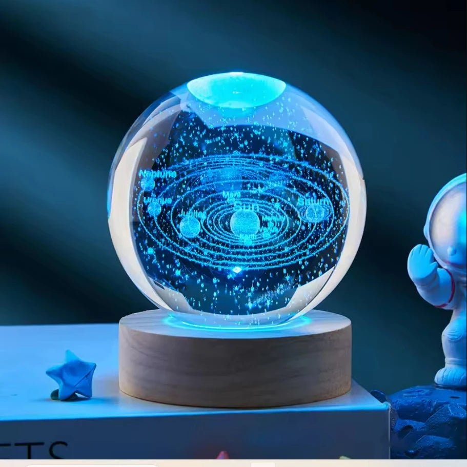 Crystal Ball 3D Atmosphere Saturn Solar System MoonPlanets Crystal Ball Glass Ball Home Decoration Valentine's Day Gift Ornament