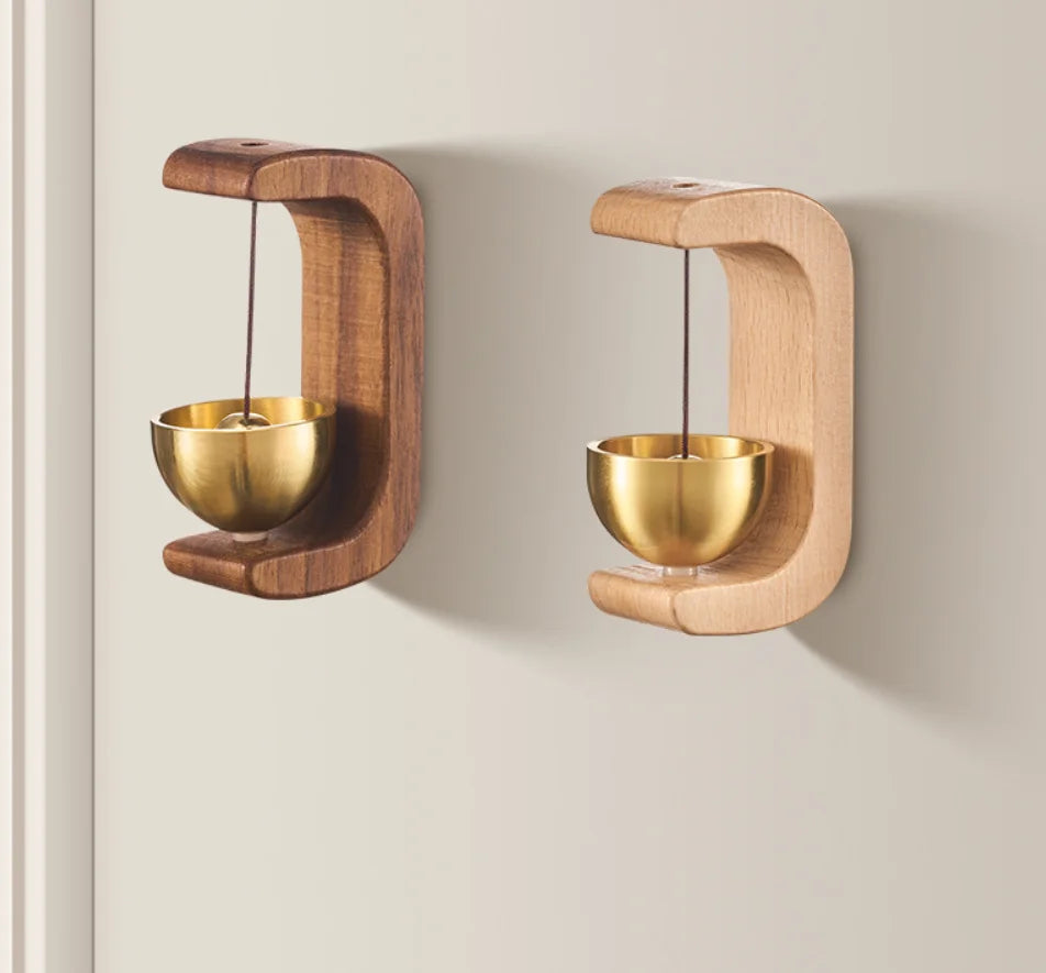 Japanese Wooden Wind Chimes Wireless Doorbell Hanging Decorations Entrance Door Bell Decorative Wind Bell for Home Opening
