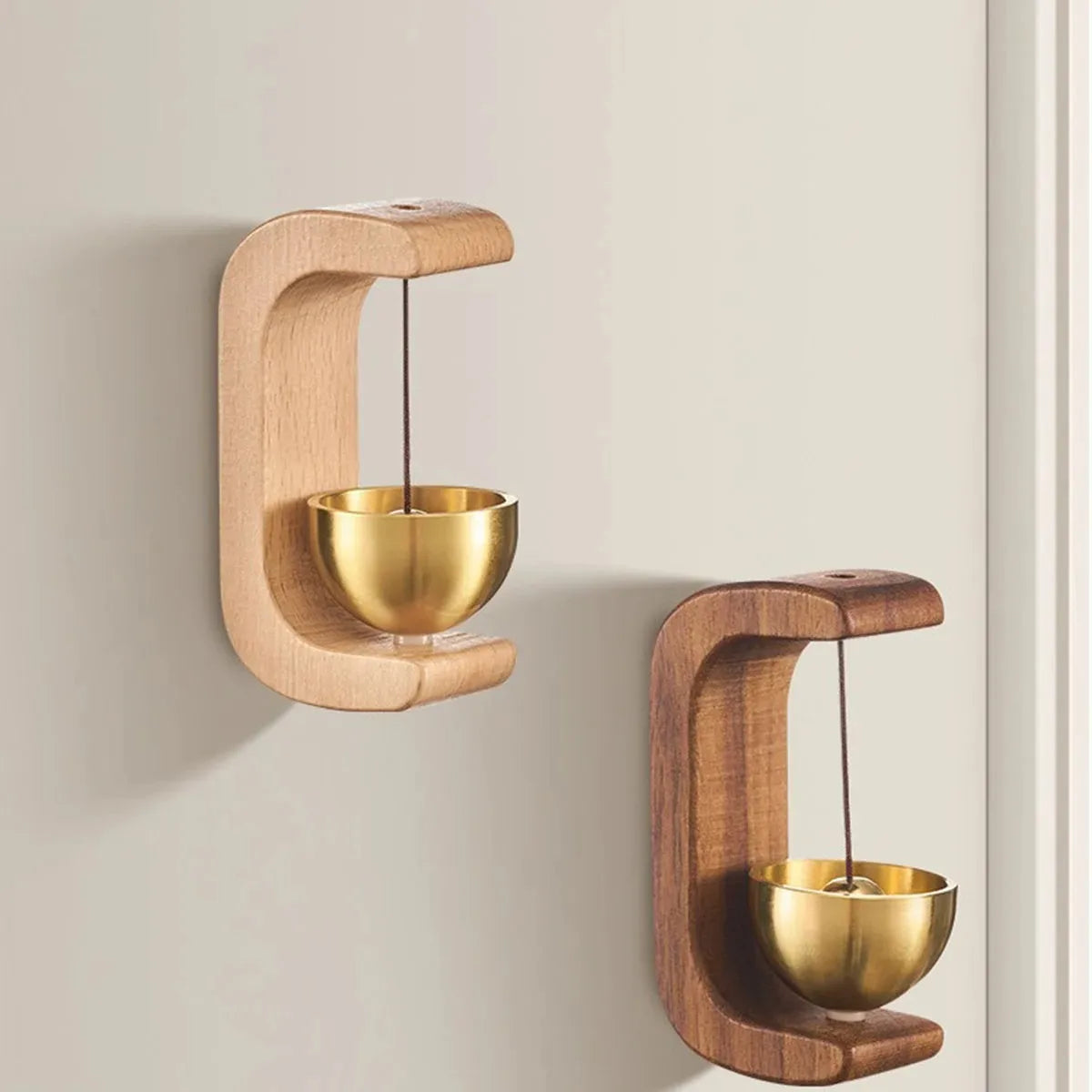 Japanese Wooden Wind Chimes Wireless Doorbell Hanging Decorations Entrance Door Bell Decorative Wind Bell for Home Opening