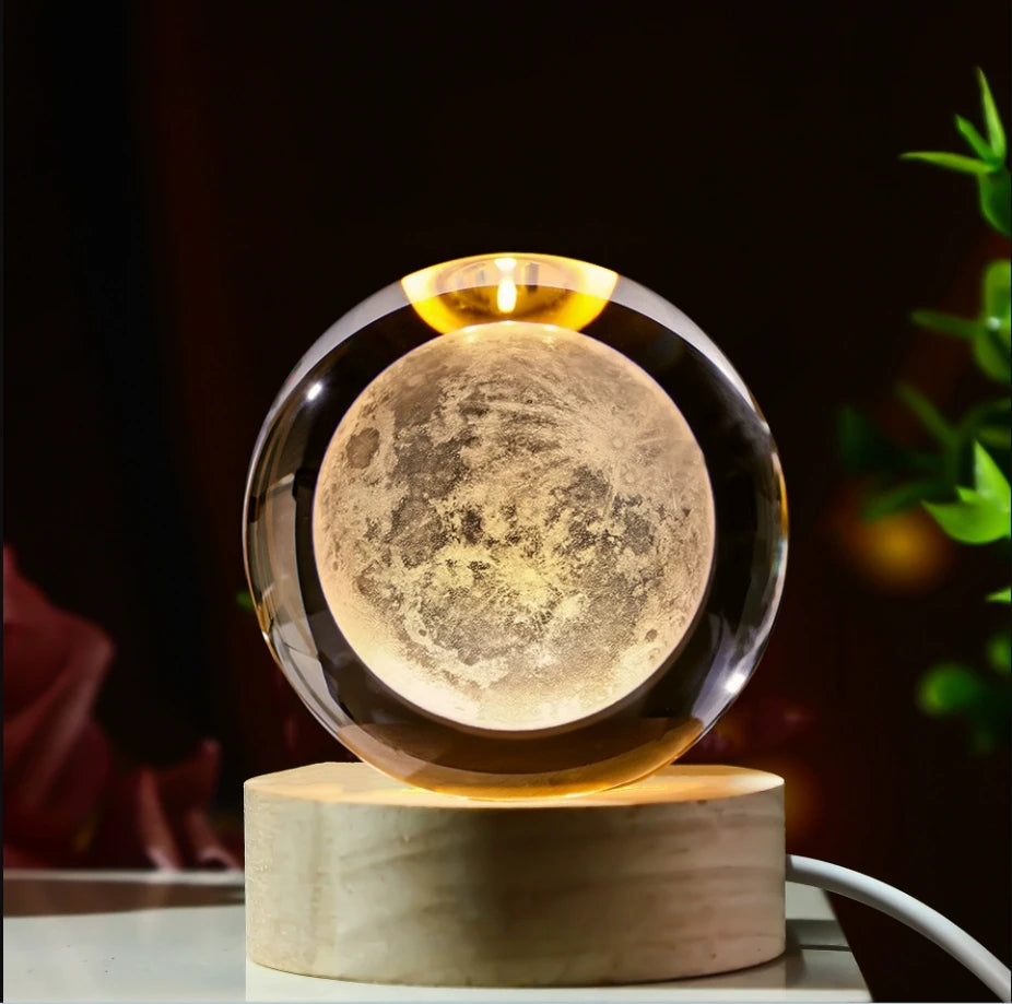 Crystal Ball 3D Atmosphere Saturn Solar System MoonPlanets Crystal Ball Glass Ball Home Decoration Valentine's Day Gift Ornament