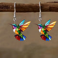 Cross Border Spring Festival Colorful Bird Acrylic Earrings from Europe and America, 2024 New Hot Selling Fashion Retro Earrings