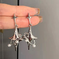Y2K Irregular Liquid Earrings for Women Silver Color Hip-Hop Punk Fashion Geometric Earring Clip Girl 2024 Trendy Party Jewelry