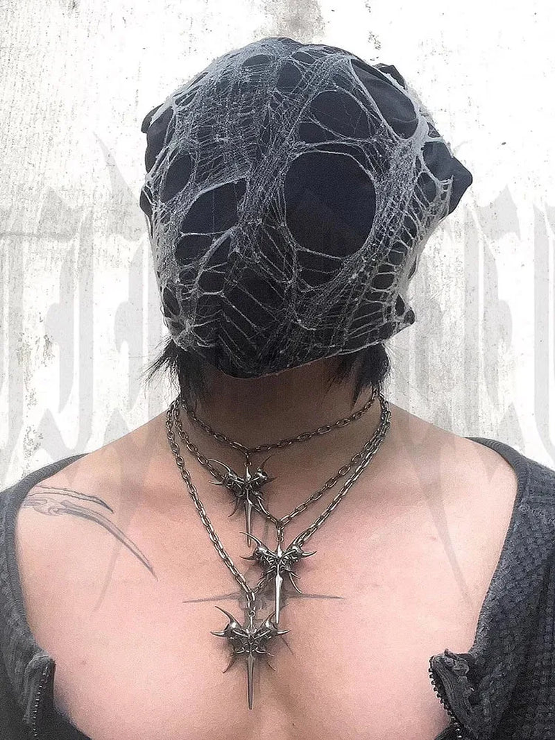 2025 New Punk Necklace Silver Color Metal Unisex Skeleton Spike Stainless Steel Ins Cool Neck Accessaries for Women Men Jewelry